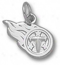 Tennessee Titans Sterling Siover Fireball Logo 3/8'' Pendant