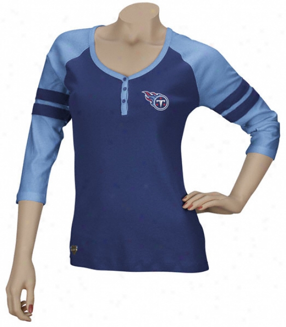 Tennessee Titans Women's 3/4 Sleeve Rib Henley Top