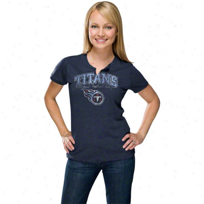 Tennessee Titans Women's Champion Swagger Ii Navy T-shirt