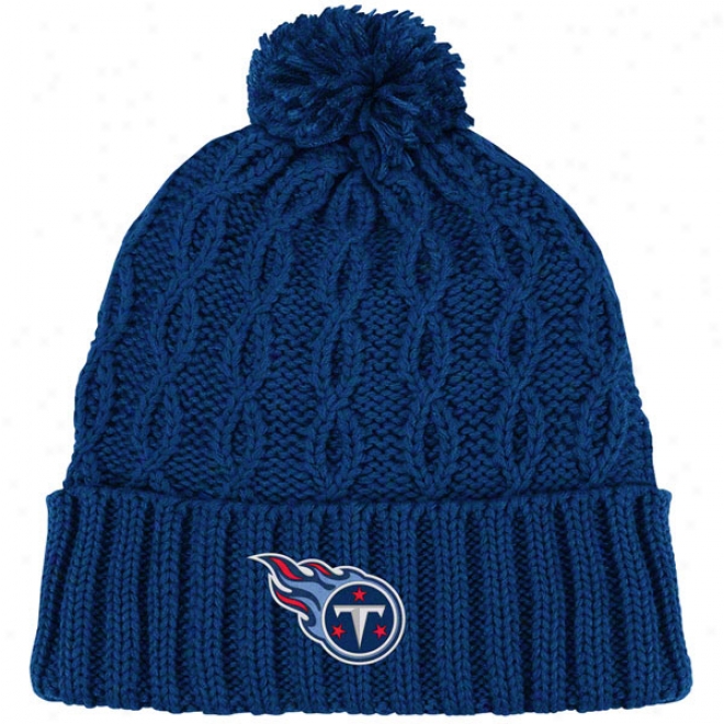 Tennessee Titans Women's Knit Hat: Retro Pom Cuffed Knit Hat