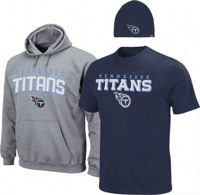 Tennessee Titans Youth Beenie, Hoodie, And T-shirt 3-pack Set