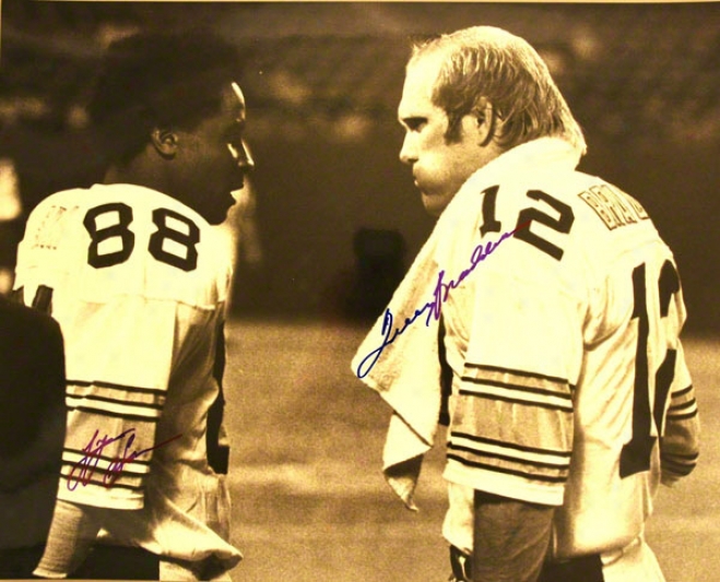 Terry Bradshaw And Lynn Swann Pittsburgh Steelers Dual Autographed 16x20 Photo