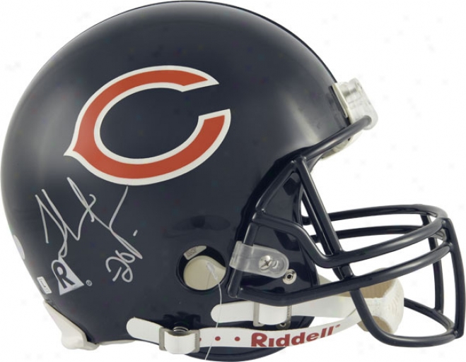 Thomas Jones Autographed Pro-line Helmet  Details: Chicago Bears, Authejtic Riddell Helmet