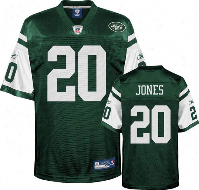 Thomas Jones Jersey: Reebok Green Replica #20 New York Jets Jersey