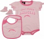 Sn Diego Chargrrs Infant Pink Creeper, Bib, And Bootie Set
