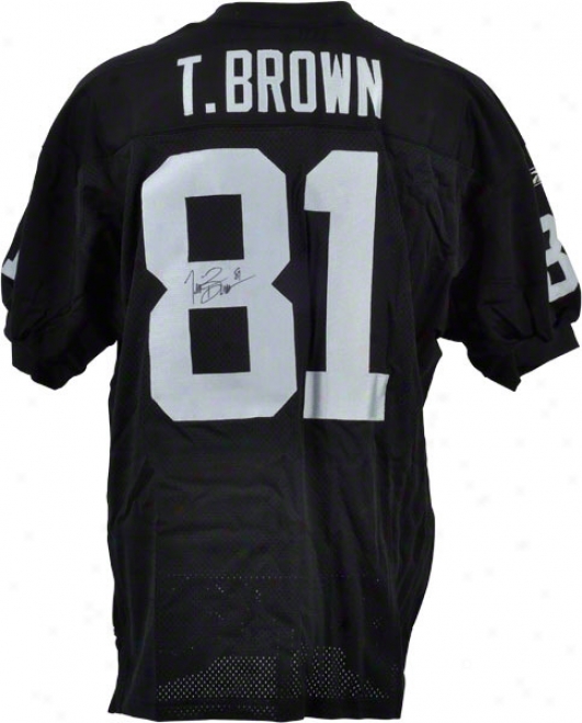 Tim Brown Autographed Jrrsey  Particulars: Oakland Raiders, Black, Reebok
