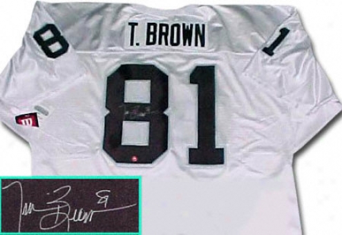 Tim Brown Oakland Raiders Autographed Wilson White Jersey