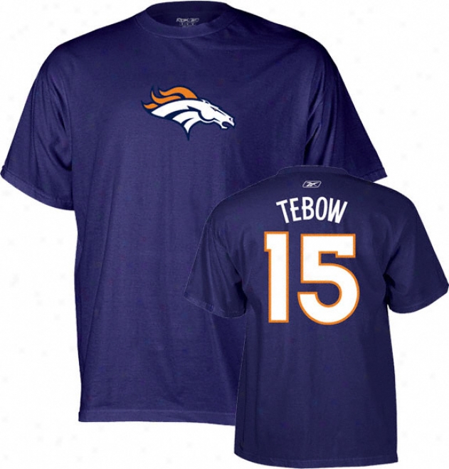 Tim Tebow Reebok Name And Number Denver Broncos T-shirt