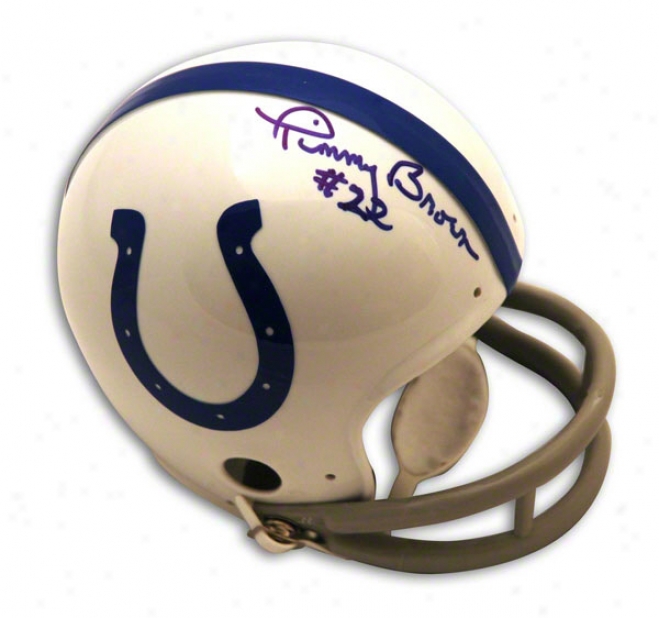 Timmy Brownn Autographed Baltimore Colts Throwback Mini Helmet