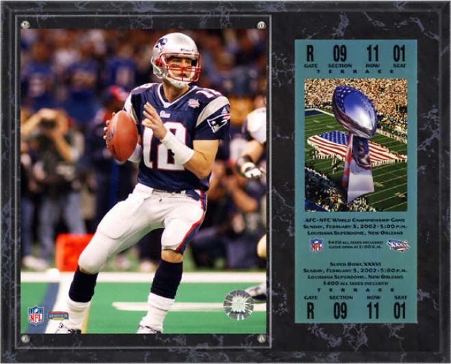 Tom Brady Sublimated 12x15 Plaque  Details: Sb 36 Super Bowl