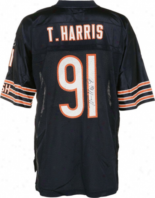 Tommie Harris Autographed Jersey  Details: Chicago Bears, Reebok, Replica