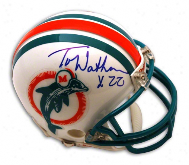 Dunce Nathan Autographed Miami Dolphins Throwback Mini Helmet