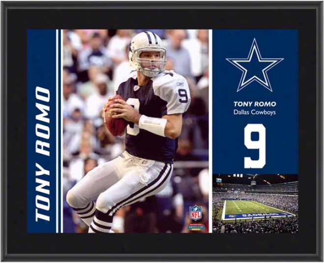 Tony Romo Plaque  Detaips: Dallas Cowboys, Sublimated, 10x13, Nfl Plaque