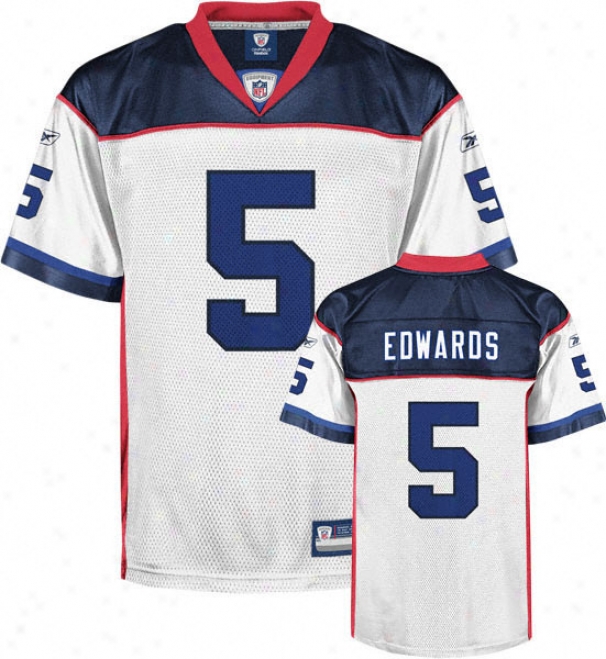 Trent Edwards Youth Jersey: Reebok White Replica #5 Buffalo Bills Jersey