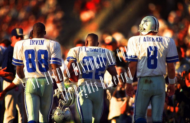 Troy Aikman, Michael Irvin, And Emmitt Smith Dallas Cowboys - Champions Stroll - 16x20 Portrait