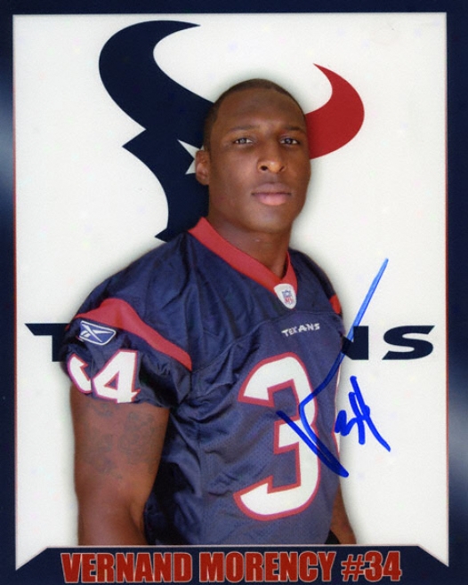 Vernand Morency Houston Texans 8x10 Autographed Photograph