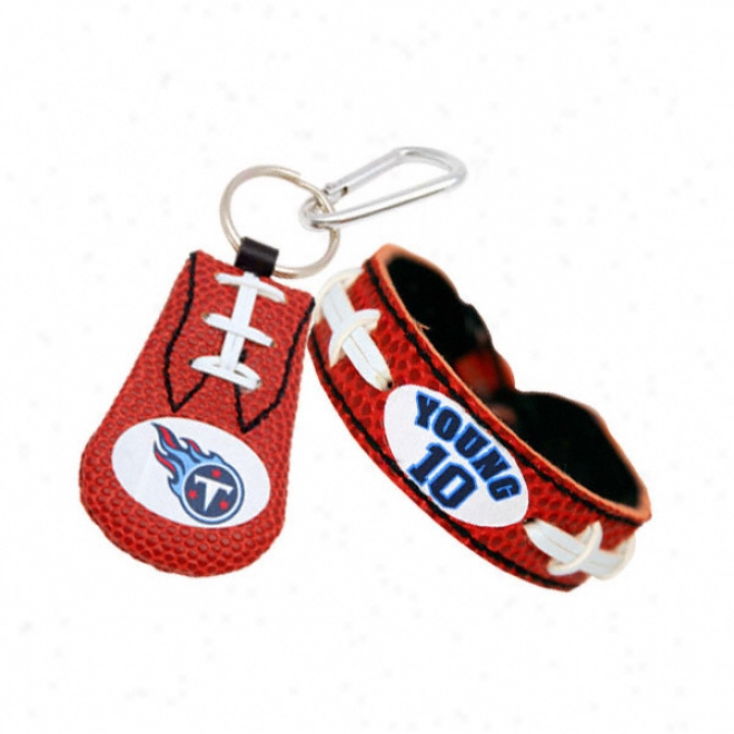 Vince Young Tennessee Titans Bracelet & Keychain Set