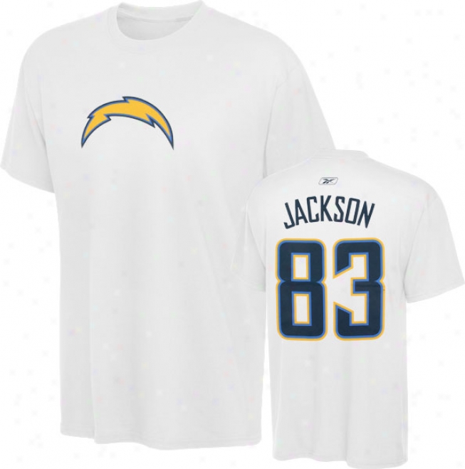 Vincent Jackson San Diego Chargers White Reebok Name & Number T-shirt