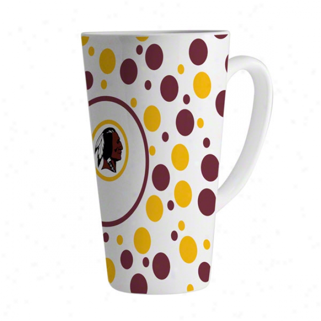 Washington Redskins 16oz Of a ~ color Polka Dot Latte Mug