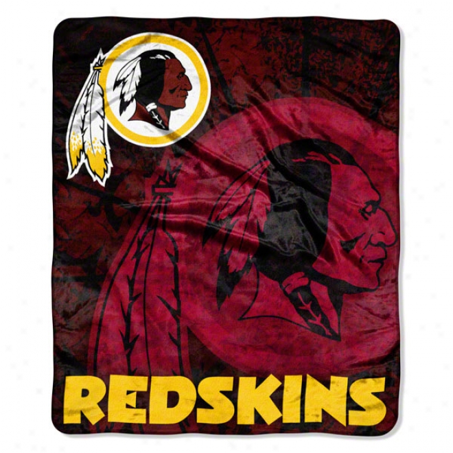 Washington Redskins 50x60 Roll Out Royal Plush Raschel Wind