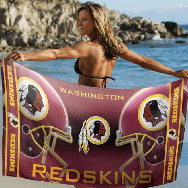 Washington Redskins Beach Towel: 30x60 Fiber Reactive