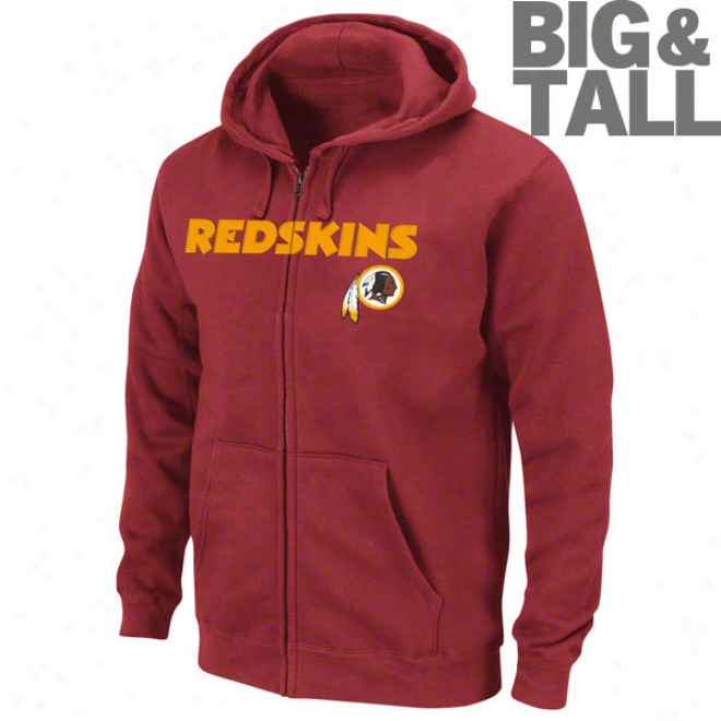 Washington Redskins Big & Tall Classic Heavyweight Ii Full-zip Hooded Sweatshirt