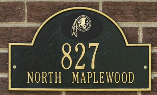 Washington Redskins Black And Gold Personalized Address Wall Plaque