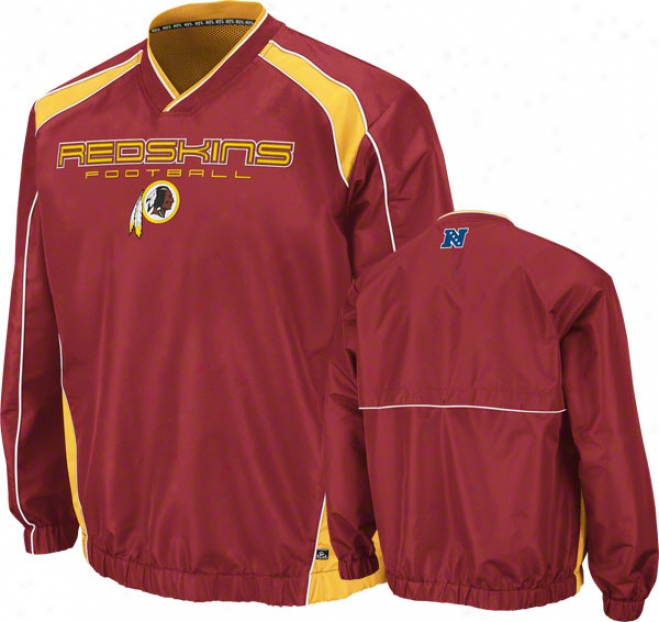 Washington Redskins Coach's Choice Ii Red Lightweight Pullover Jacket