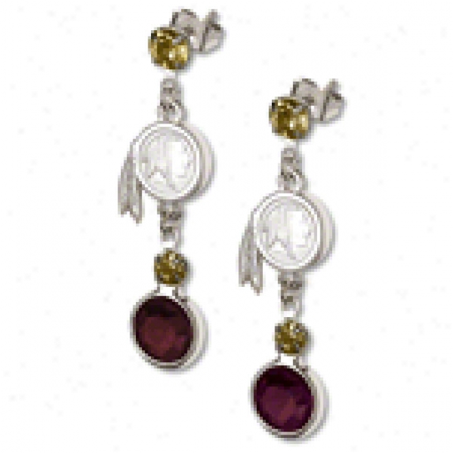 Washington Redskins Crystal Logo Earrings