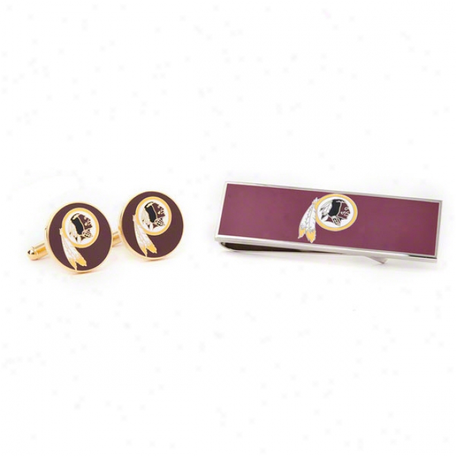 Washington Redskins Cufflinks And Wealth Clip Gift Set