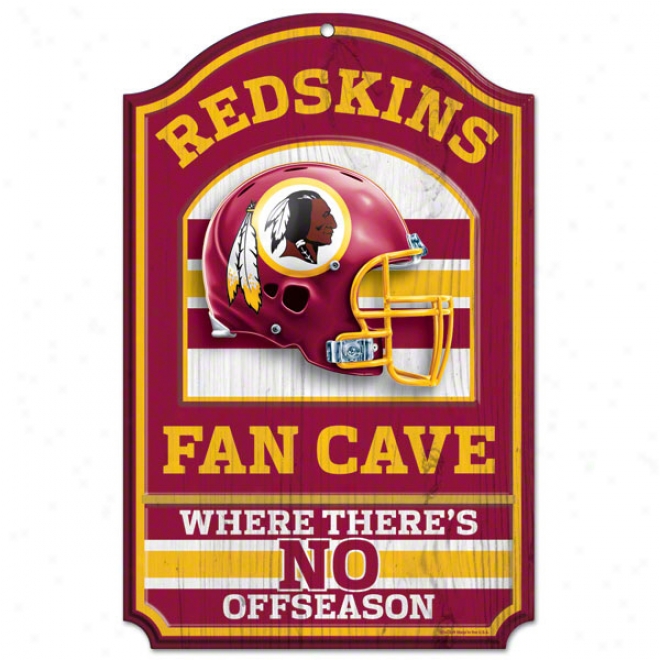 Washington Redskins Fan Cave 11x17 Wood Sign