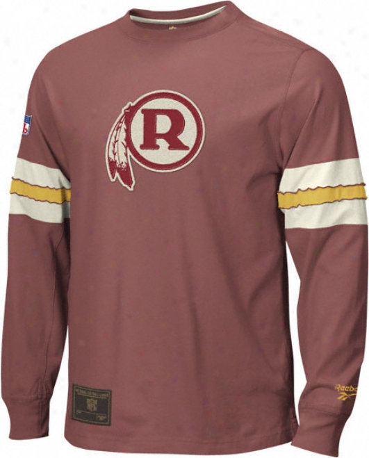 Washington Redskins Gridiron Classics Throwback Logo Long Sleeve Jersey Crew