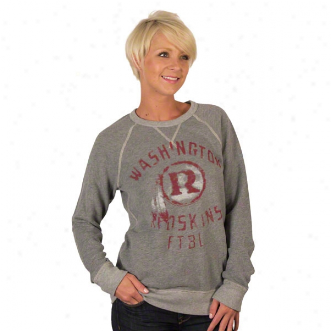 Washington Redskins Heather Vintage French Terry Women's Crewneck Sweatshirt