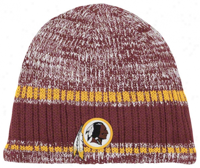 Washington Redskins Knit Hat: Heathered Uncuffed Knit Hat