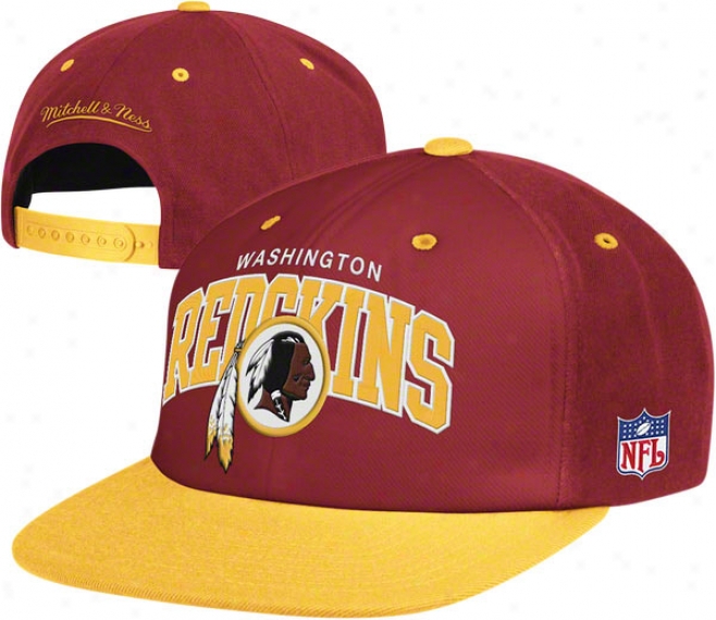 Washington Redskins Mitchell & Ness Throwback Arch W/logo Snapback Hat