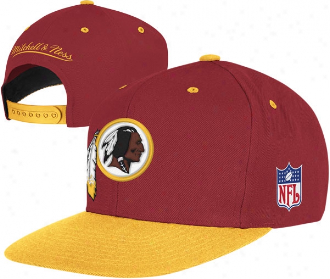 Washington Redskins Mitchell & Ness Throwback Standard 2 Tone Adjustable Snapbacm Hat