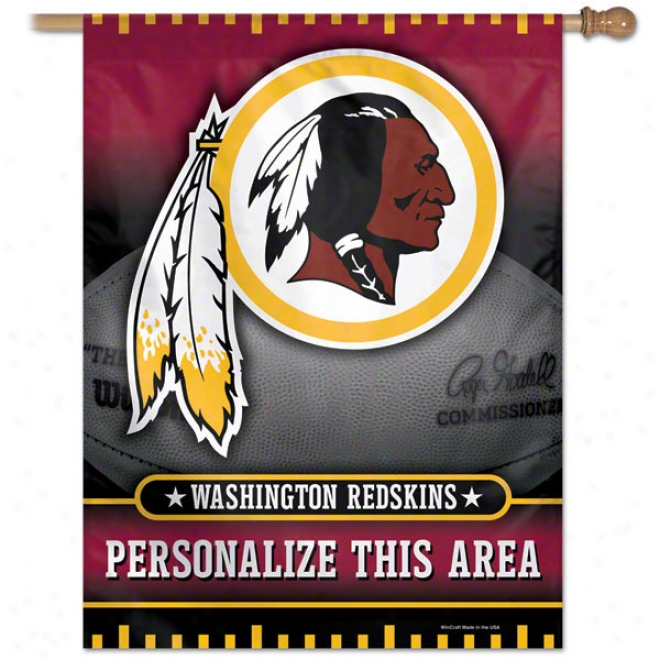 Washington Redskins Personalized Verrtical Flag: 27x37 Banner