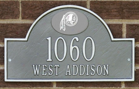 Washington Redskins Pewter And Silver Personalized Address Plaque