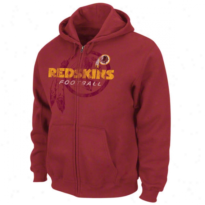 Washington Redskins Red To8chback Iv Full-zip Fleece Hooded Sweatshirt