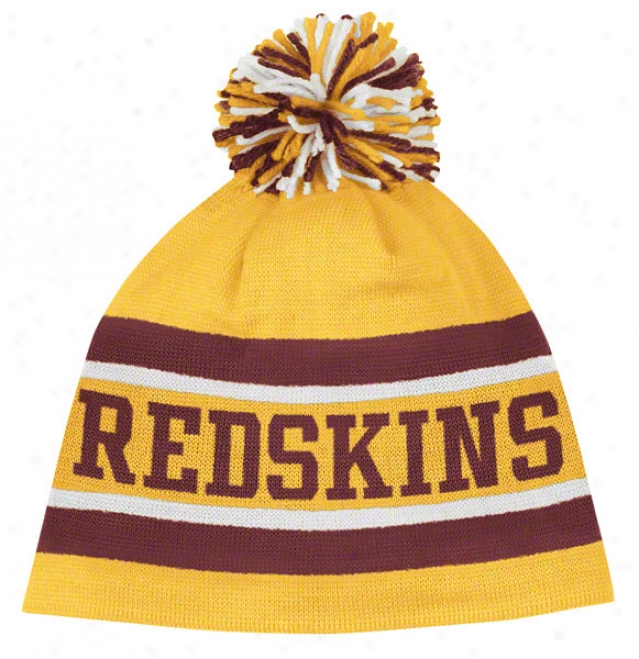 Washingto Redskins Reebok Pom Top Cuffless Knit Hat