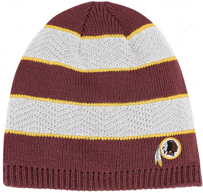 Washington Redskins oWmen's Knit Hat: Hdrringbone Striped Knit Hat