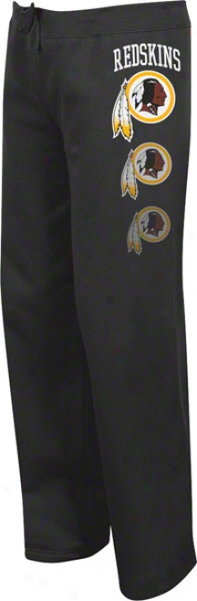 Washington Redskins Women's Lateral Spirit Ii Black Fleece Pants