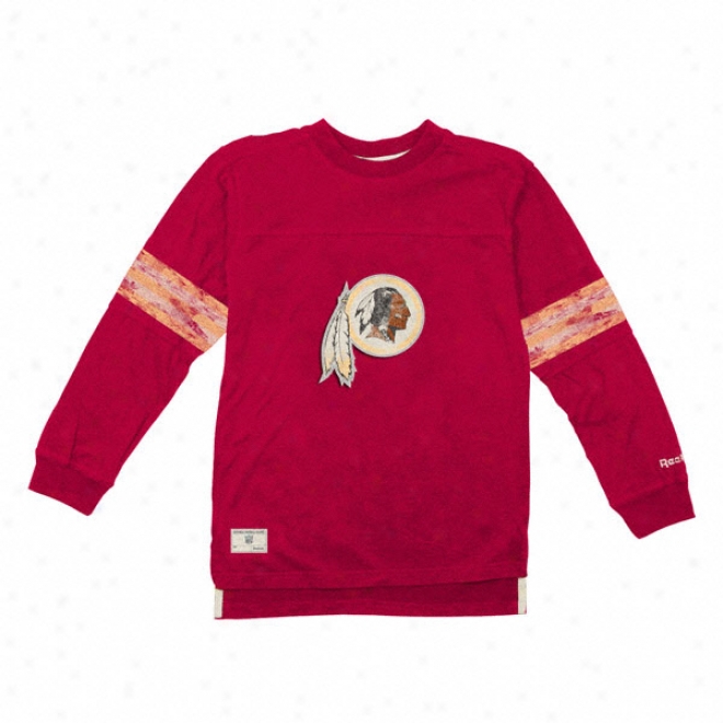 Washington Redskins Youth Vintage Jersey Crewneck Long Sleeve T-shirt