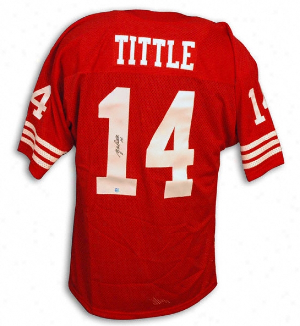 Y.a. Tittle Autographed Throwback Red Jersey