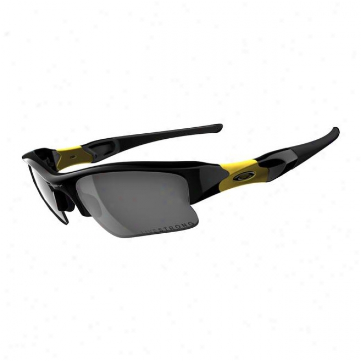 Oakley Liveestrong Flak Jacket Xlj Jet Black/black Iridium