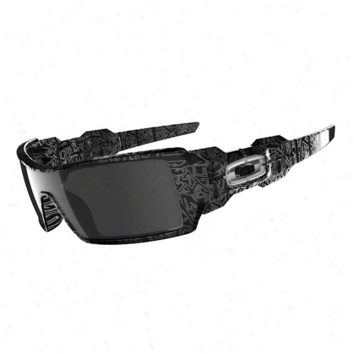 Oakley Ojl Rig Polished Black/silver Ghos5 Text/black Iridium