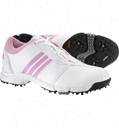 Adidas Junior Girls Tech Response 3.0 Golf Shoes (white/white/blossom)