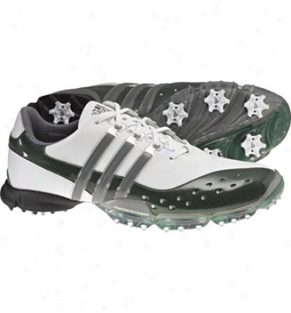 Adidas Mens Powerband 3.0 Golf Shoes (white/prk/dark Silver Metallic)