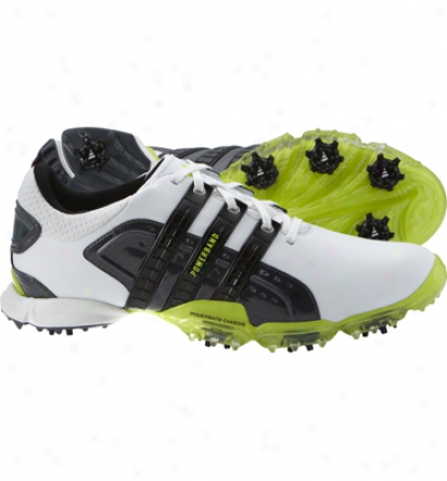 Adidas Mens Powerband 4.0 - White/slime/biack Golf Shoes