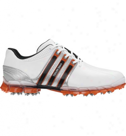 Adidas Mens Tour 360 tAv - Whtie/metalic Siiver/energy Golf Shoes